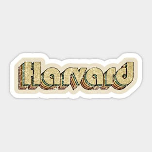 Harvard // Vintage Rainbow Typography Style // 70s Sticker